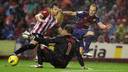 Iniesta against Athletic Club. PHOTO: MIGUEL RUIZ (FCB).