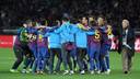 Celebrating on Yokohama Stadium's pitch / PHOTO: MIGUEL RUIZ - FCB
