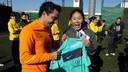 Xavi y Homare Sawa / FOTO: MIGUEL RUIZ - FCB