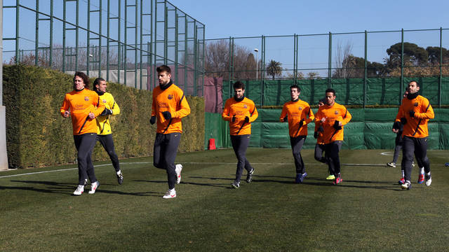 L'equip s'ha exercitat aquest dijous al migdia / FOTO: MIGUEL RUIZ-FCB