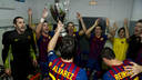 Joy in the dressing room after the final / PHOTO: ÀLEX CAPARRÓS - FCB
