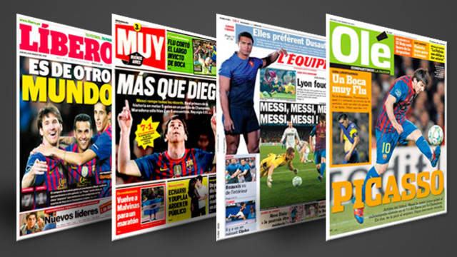 Impacto mundial por el repóker de Messi al Bayer