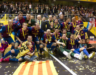 El Barça Alusport, campeón de la UEFA Futsal Cup / FOTO: ÁLEX CAPARRÓS - FCB