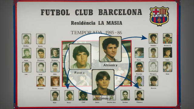 Orla de la Masia de la temporada 1985/86. FOTO: ARXIU FCB.