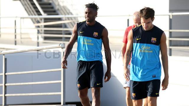First training session of Song. IMAGE: MIGUEL RUIZ-FCB.
