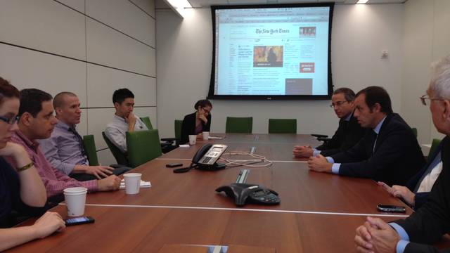 Rosel talking with The New York Times journalists. PHOTO: FC BARECLONA