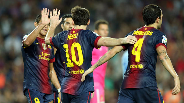 Les joueurs face à Granada / Photo Miguel Ruiz FCB