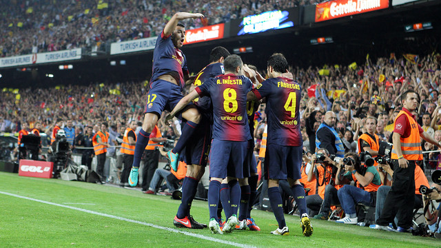 Els jugadors celebren un dels Gols / FOTO: MIGUEL RUIZ - FCB