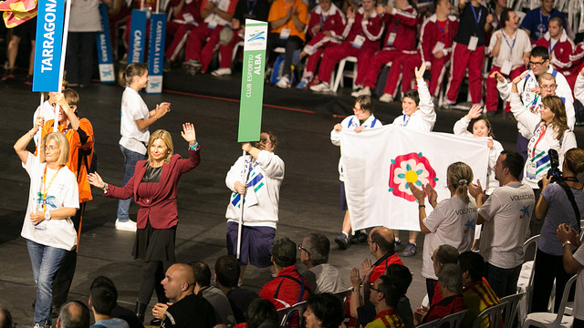 Pilar Guinovart, en la inauguración del '20 aniversario de los Juegos Special Olympics Barcelona - Vilanova i la Geltrú 1992-2012' / FOTO: GERMAN PARGA - FCB