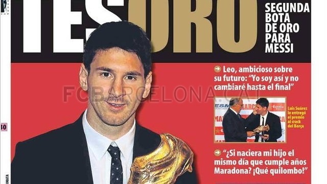Portades Messi, Bota d'Or