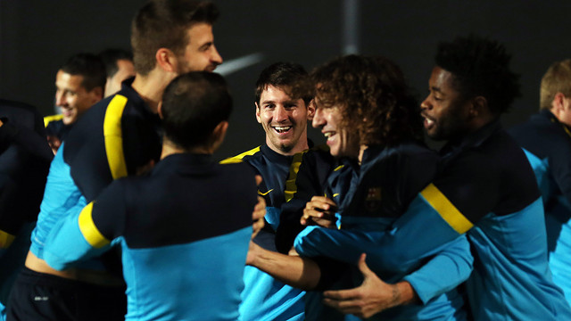 The players during Friday's session / PHOTO: MIGUEL RUIZ - FCB