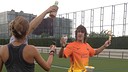 Puyol durant la gravació de l'espot a la Ciutat Esportiva.