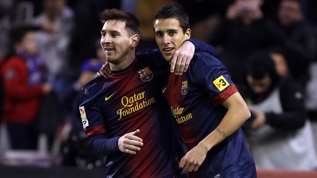 Messi i Tello, aquest dissabte a Valladolid / FOTO: MIGUEL RUIZ - FCB