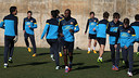 Abidal, mardi à l'entrainement. PHOTO: MIGUEL RUIZ-FCB