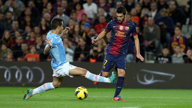 Villa in the Barça-Celta game. FOTO: MIGUEL RUIZ - FCB
