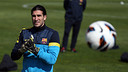 Pinto, Dos Santos and Abidal train with Barça B