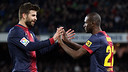 La reaparició d'Abidal, en el lloc de Piqué. FOTO: MIGUEL RUIZ-FCB.