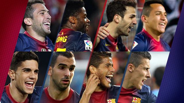 La primera Liga para ocho jugadores del FC Barcelona