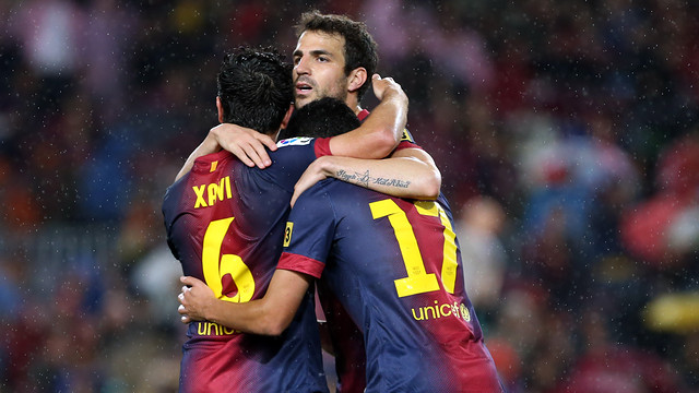 Els jugadors, celebrant un gol. FOTO:MIGUEL RUIZ - FCB