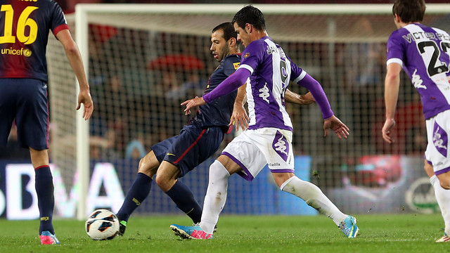 Javier Mascherano, in last season's game against Valladolid / PHOTO: MIGUEL RUIZ-FCB