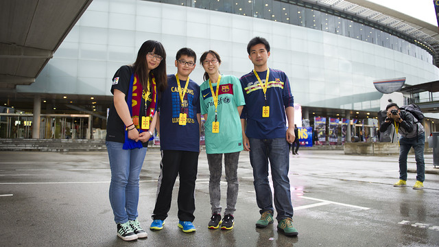 The four contest winners at the Camp Nou / PHOTO: ÁLEX CAPARRÓS-FCB The four contest winners at the Camp Nou / PHOTO: ÁLEX CAPARRÓS-FCB