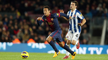 Thiago, durante el partido de la primera vuelta / FOTO: MIGUEL RUIZ-FCB