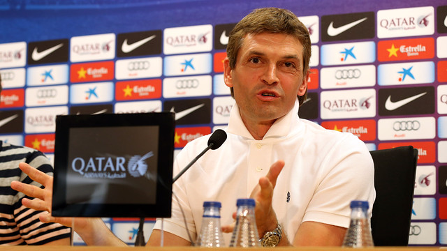 Tito Vilanova, durante la rueda de prensa. FOTO: MIGUEL RUIZ  FCB