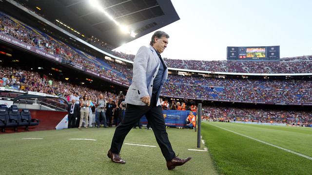 Gerardo Martino, at the Camp Nou during the team presentation. PHOTO: MIGUEL RUIZ-FCB.