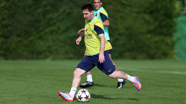 Messi during this Sunday's training session / PHOTO: MIGUEL RUIZ-FCB