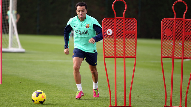 Xavi in training today / PHOTO: ARCHIVE FCB