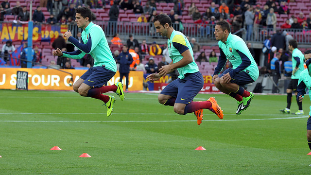 FC Barcelona players warm up / PHOTO: MIGUEL RUIZ – FCB