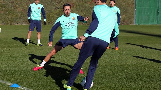 Xavi in training on Sunday. PHOTO: MIGUEL RUIZ-FCB.