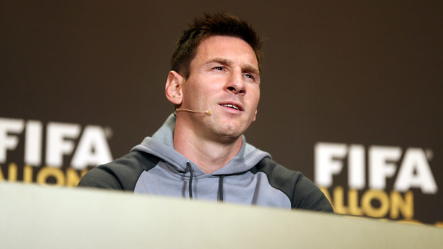 Messi at the press confernce