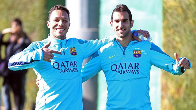 Adriano i Montoya, a l'entrenament.