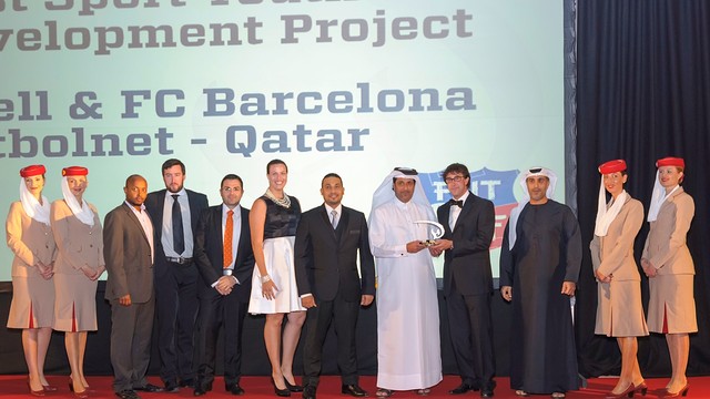 The presentation ceremony in Dubai. PHOTO: FC BARCELONA The presentation ceremony in Dubai. PHOTO: FC BARCELONA