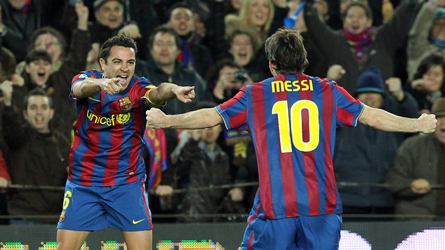 Xavi i Messi, contra el Getafe 2009/10. FOTO: MIGUEL RUIZ-FCB.
