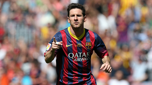 Messi celebrates his goal against Getafe / PHOTO: MIGUEL RUIZ-FCB