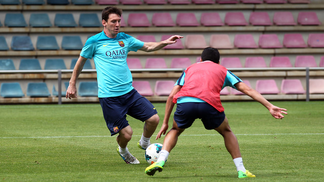 Leo Messi trained this morning at the Ciutat Esportiva / PHOTO: MIGUEL RUIZ - FCB