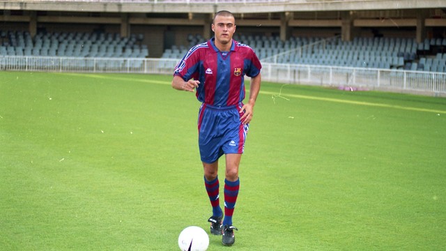 Luis Enrique, el dia de la seva presentació, el 23 de juliol de 1996 / FOTO: ARXIU FCB