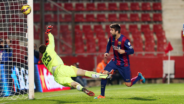 Piqué headed home Barça's first half opener / PHOTO: MIGUEL RUIZ-FCB