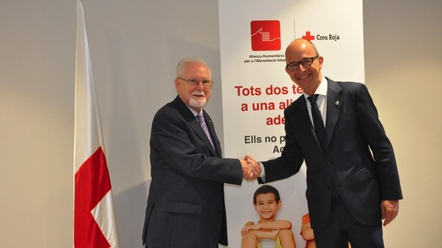 El vicepresidente primero Jordi Cardoner y el president de Cruz Roja Catalunya, Antoni Aguilera. El vicepresidente primero Jordi Cardoner y el president de Cruz Roja Catalunya, Antoni Aguilera.
